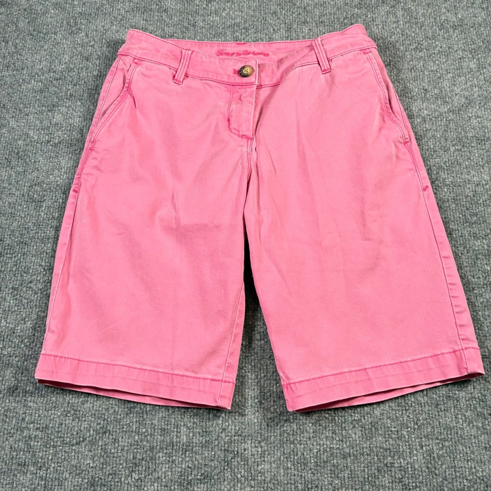 Tommy Bahama Boracay Chino Shorts Womens 0 Pink Tencel Stretch 10in